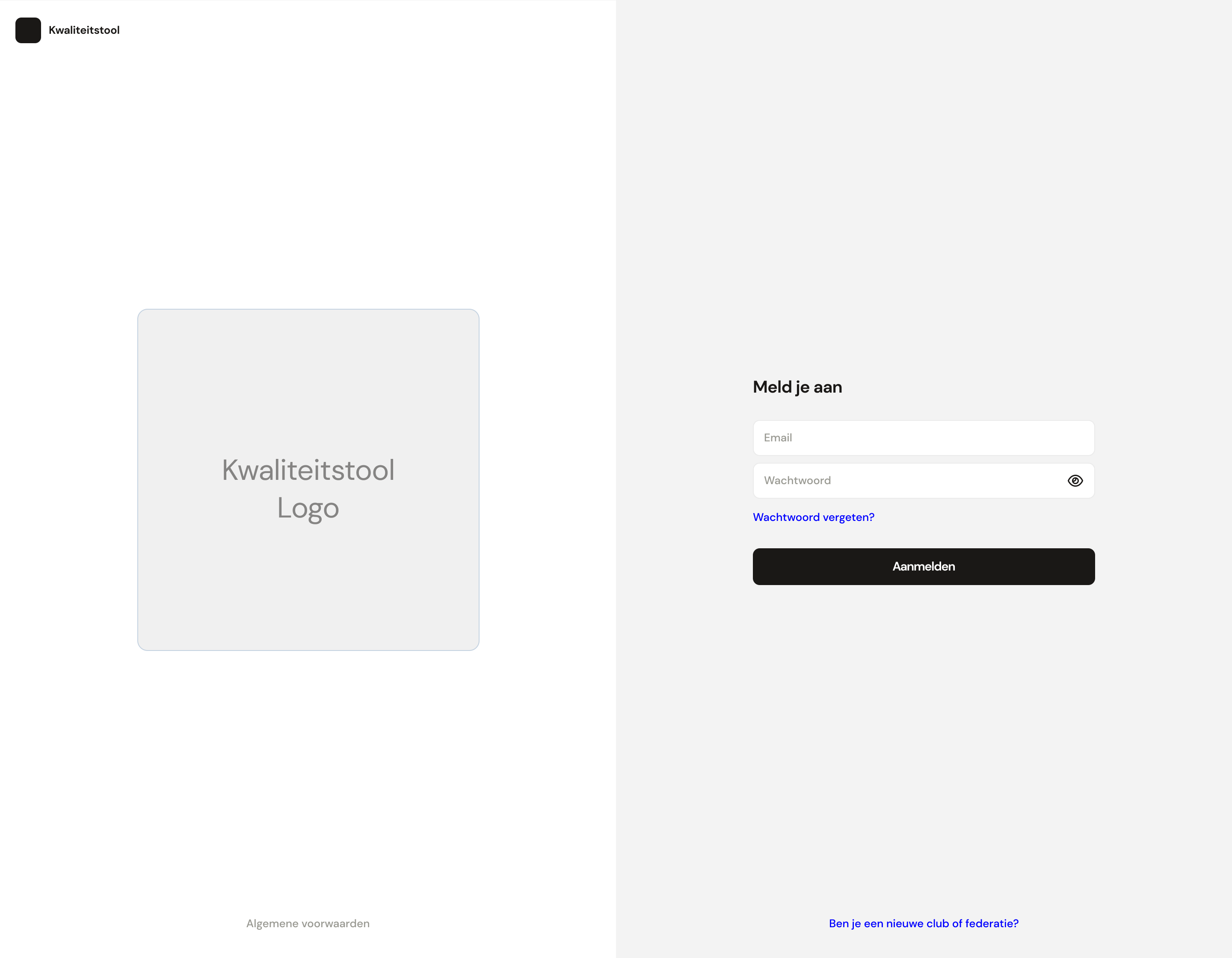 Login scherm mockup